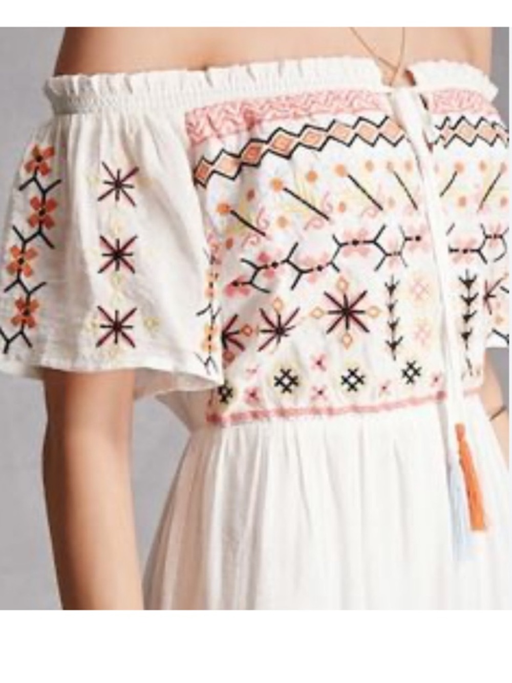 Lulumari cottagecore festive white tiered summer dress - Picture 2 of 5